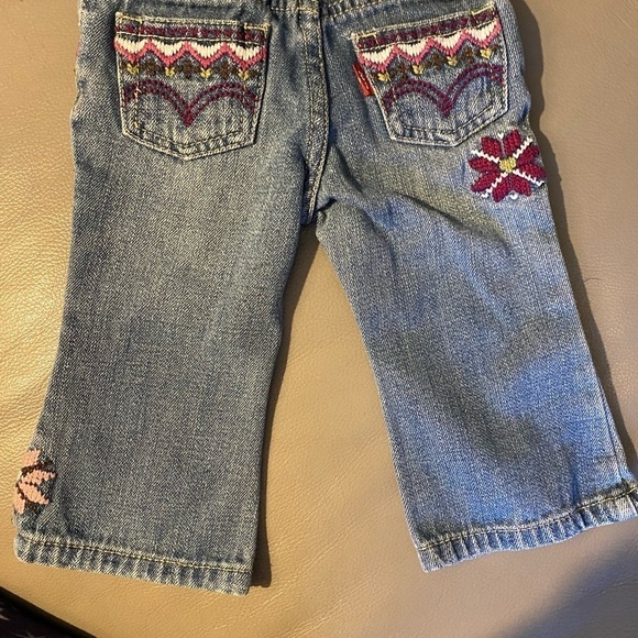 Levi’s  I adorable flower blue jeans. 12 months - Picture 9 of 10